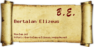 Bertalan Elizeus névjegykártya